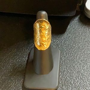 Handmade ring made in Lirm Israel 925 silver… plated in gold.. sz 5